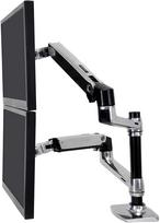 ergotron lx - Ergotron LX Series Dual Stacking Arm - 18.1 kg - 61 cm (24") - 75 x 75 mm - 100 x 100 mm Silver - 2 nuotrauka
