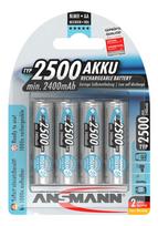 elementai aa - Ansmann 2500mAh AA maxE plus Nikelio-metalo hidridas (NiMH) - 4 nuotrauka