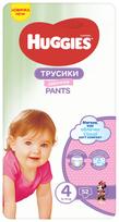 HUGGIES PANTS Girls 4 (9-14 kg) Mega, 52vnt.