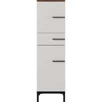  Šviesiai pilka vonios kambario spintelė iš riešutmedžio 34x123 cm Yonkers - Germania