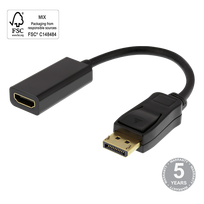 DELTACO HDMI - DisplayPort, 4K UHD 60Hz, 0,2m, juodas / 00110022