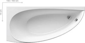 avocado vonia -  Ravak Avocado, 160x75 R - 2 nuotrauka