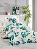 Patalynės užvalkalų komplektas Mijolnir Monstera, baltas/žalias, 140x200