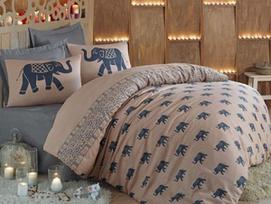 Patalynės užvalkalų komplektas Mijolnir Double Duvet, mėlynas/smėlio, 200x220