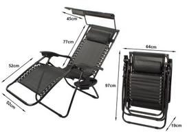 sulankstomas gultas sodo - Garden sun lounger with a foldable gravity roof - 5 nuotrauka