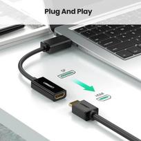 displayport hdmi adapteri - UGREEN MM137 DisplayPort (male)  - HDMI (female) Adapter 4K (black) - 7 nuotrauka