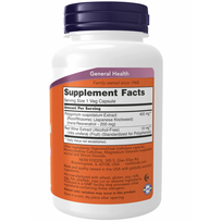 papildai resveratrolis -  NOW RESVERATROL 200 MG, 60 kapsulių - 2 nuotrauka