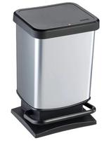 Šiukšlių dėžė su pedalu Rotho Paso, 20L, sidabro sp.