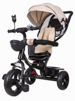 triratukas - Triratukas EcoToys Three-wheeled Bike Beige - 1 nuotrauka
