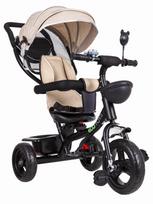 triratukas - Triratukas EcoToys Three-wheeled Bike Beige - 8 nuotrauka