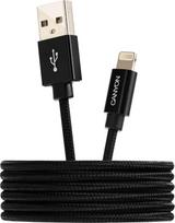 pakrovejas lightning - Canyon Metalic Shell USB To Apple Lightning Cable 1m Black - 2 nuotrauka
