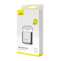 ausines apple airpod - Baseus Metallic Shining AirPod silicone case Silver - 2 nuotrauka