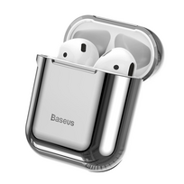 ausines apple airpod - Baseus Metallic Shining AirPod silicone case Silver - 5 nuotrauka