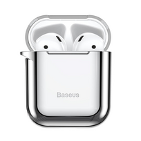 ausines apple airpod - Baseus Metallic Shining AirPod silicone case Silver - 6 nuotrauka
