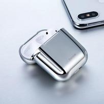 ausines apple airpod - Baseus Metallic Shining AirPod silicone case Silver - 8 nuotrauka