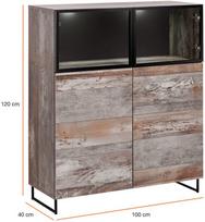 juoda vitrina - ASM Plank Showcase Black/Wood - 2 nuotrauka