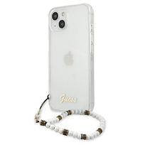 iphone 13 baltas - Guess "GUHCP13MKPSWH PC Script and White Pearls Case iPhone 13" Transparent - 2 nuotrauka