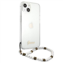 iphone 13 baltas - Guess "GUHCP13MKPSWH PC Script and White Pearls Case iPhone 13" Transparent - 4 nuotrauka