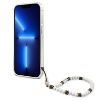 iphone 13 baltas - Guess "GUHCP13MKPSWH PC Script and White Pearls Case iPhone 13" Transparent - 5 nuotrauka