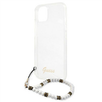 iphone 13 baltas - Guess "GUHCP13MKPSWH PC Script and White Pearls Case iPhone 13" Transparent - 6 nuotrauka