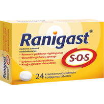 eurovaistine - Ranigast S-O-S kramtomosios tabletės, 24 vnt. - 1 nuotrauka