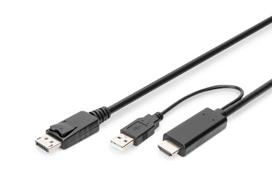 hdmi to displayport kabelis - ASSMANN AK-330111-020-S - 1 nuotrauka