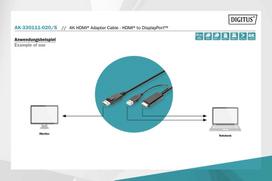 hdmi to displayport kabelis - ASSMANN AK-330111-020-S - 5 nuotrauka