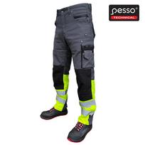 pesso kelnes - Darbo kelnės Pesso Canvas HI-VIS, pilkos - 1 nuotrauka