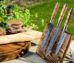 japoniskas peilis - Santoku Style De Vie VG10 Forged, medis/japoniškas plienas - 5 nuotrauka