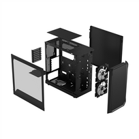 fractal design - Fractal Design Focus 2 RGB TG Clear Tint, juoda - 12 nuotrauka