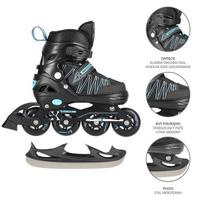 roller skates - Reguliuojamo dydžio riedučiai-pačiūžos Nils Extreme NH11912 A 2in1, juodi/mėlyni - 6 nuotrauka