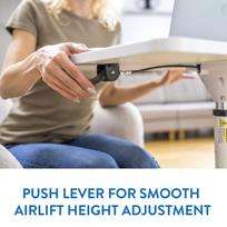 baltas stalas darbui -  Tatkraft Airlift Sit-Stand, baltas - 3 nuotrauka