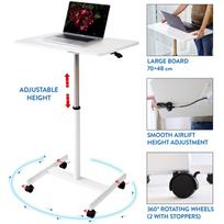 baltas stalas darbui -  Tatkraft Airlift Sit-Stand, baltas - 4 nuotrauka