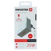samsung usb adapteris - Swissten SW-SAM-SFC-W, USB-C, 1.2 m, balta - 3 nuotrauka