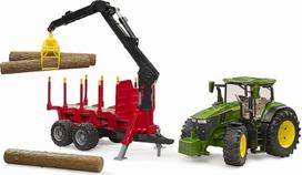 traktoriuko priekaba - BRUDER traktorius John Deere 7R 350 su miško priekaba ir 4 rąstais, 03154 - 2 nuotrauka