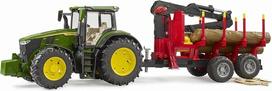 traktoriuko priekaba - BRUDER traktorius John Deere 7R 350 su miško priekaba ir 4 rąstais, 03154 - 3 nuotrauka