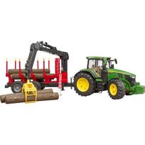 traktoriuko priekaba - BRUDER traktorius John Deere 7R 350 su miško priekaba ir 4 rąstais, 03154 - 4 nuotrauka