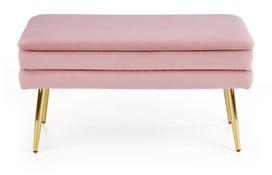 minkstasuolis suolas -  Halmar Velva, aukso/rožinis, 78 cm x 42 cm x 37 cm - 2 nuotrauka