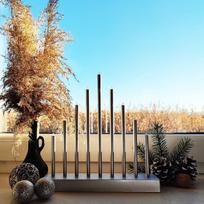 led zvakides - Kalėdinė žvakidė Springos Candle Bridge 5907719426754, 265 mm, 9 LED, sidabro - 5 nuotrauka