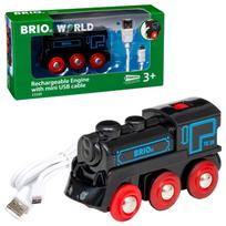 BRIO RAILWAY traukinys su pakraunamu varikliu ir USB kabeliu, 33599