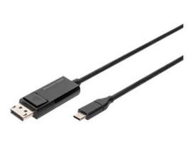 usb c to displayport 1.4 kabelis - Assmann Electronic DIGITUS USB Type-C to DisplayPort Bidirectional max. Resolution 8K 30Hz lenghts 2m Juodas - 2 nuotrauka