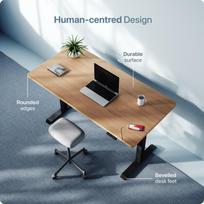 stalas desktronic -  Desktronic HOME ONE, juodas/ąžuolo - 4 nuotrauka