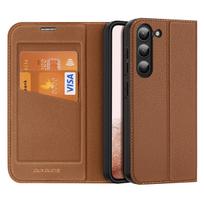 flip telefonai - Dux Ducis skin X2 dėklas Samsung Galaxy S23   atverčiama dėklo piniginė dėklas stovas rudas - 1 nuotrauka