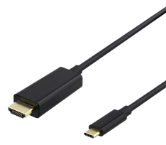 usb c laidas 4k - DELTACO USB-C - HDMI, 4K UHD, 1m, juodas / USBC-HDMI1030-K / 00140019 - 1 nuotrauka