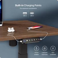 stalas desktronic - Desktronic HOME ONE, juodas/riešuto - 2 nuotrauka