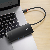 baseus usb c adapter - Jungčių stotelė / adapteris USB C kištukas - 2xUSB3.0, HDMI, USB C PD (krovimo) - 7 nuotrauka