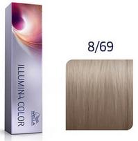 wella illumina dazai 8 - Wella Professionals Illumina profesionalūs plaukų dažai 60 ml. -  8/69 - Light Violet Cendre Blonde - 1 nuotrauka