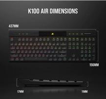 corsair k100 rgb - Corsair Gaming K100 AIR Cherry MX ULTRA Anglų (US), juoda - 6 nuotrauka