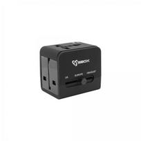 universal travel adapter - Sbox TA-23, USB, 0.61 m, juoda - 2 nuotrauka