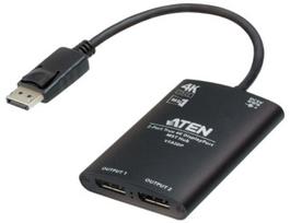 kabelia dp - ATEN 2-Port True 4K DisplayPort MST Hub VS92DP Black - 1 nuotrauka